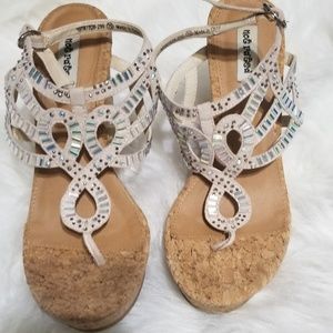 Sparkly not rated cork wedges